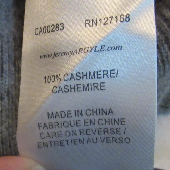 Jeremy Argyle NYC Gray 100% Cashmere Sweater V-Neck Size XL Excellent Condition - Picture 8 of 9